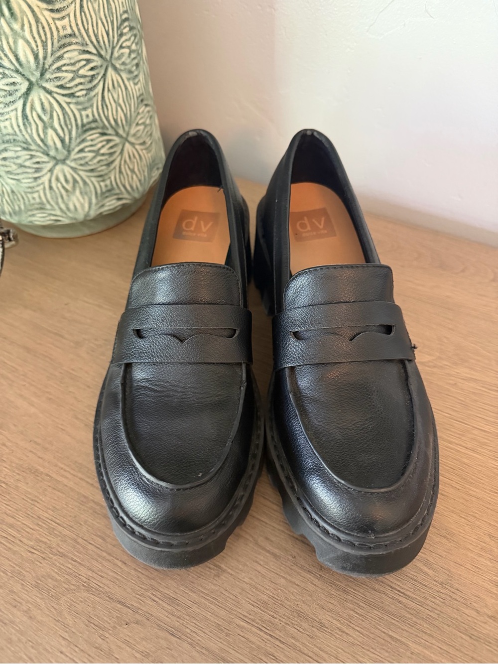 DV by Dolce Vita Black Leather Penny Loafers